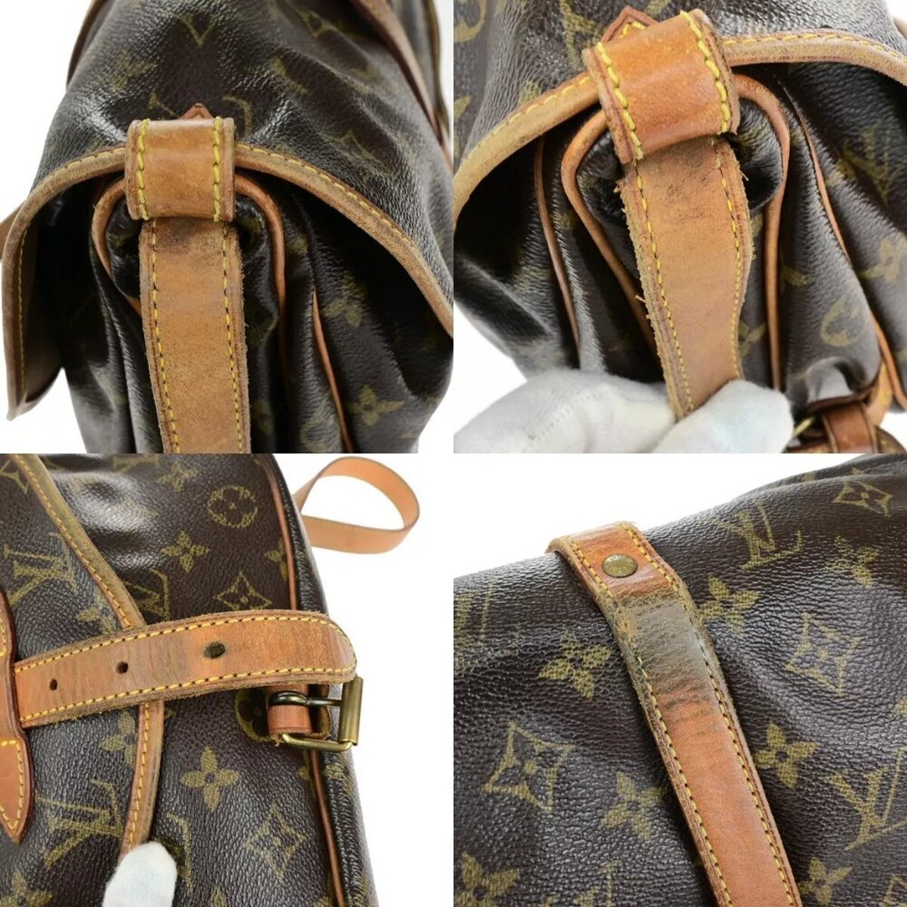 LOUIS VUITTON Logo Saumur 30 Shoulder Bag Monogram Leather Brown - Picture 8 of 16